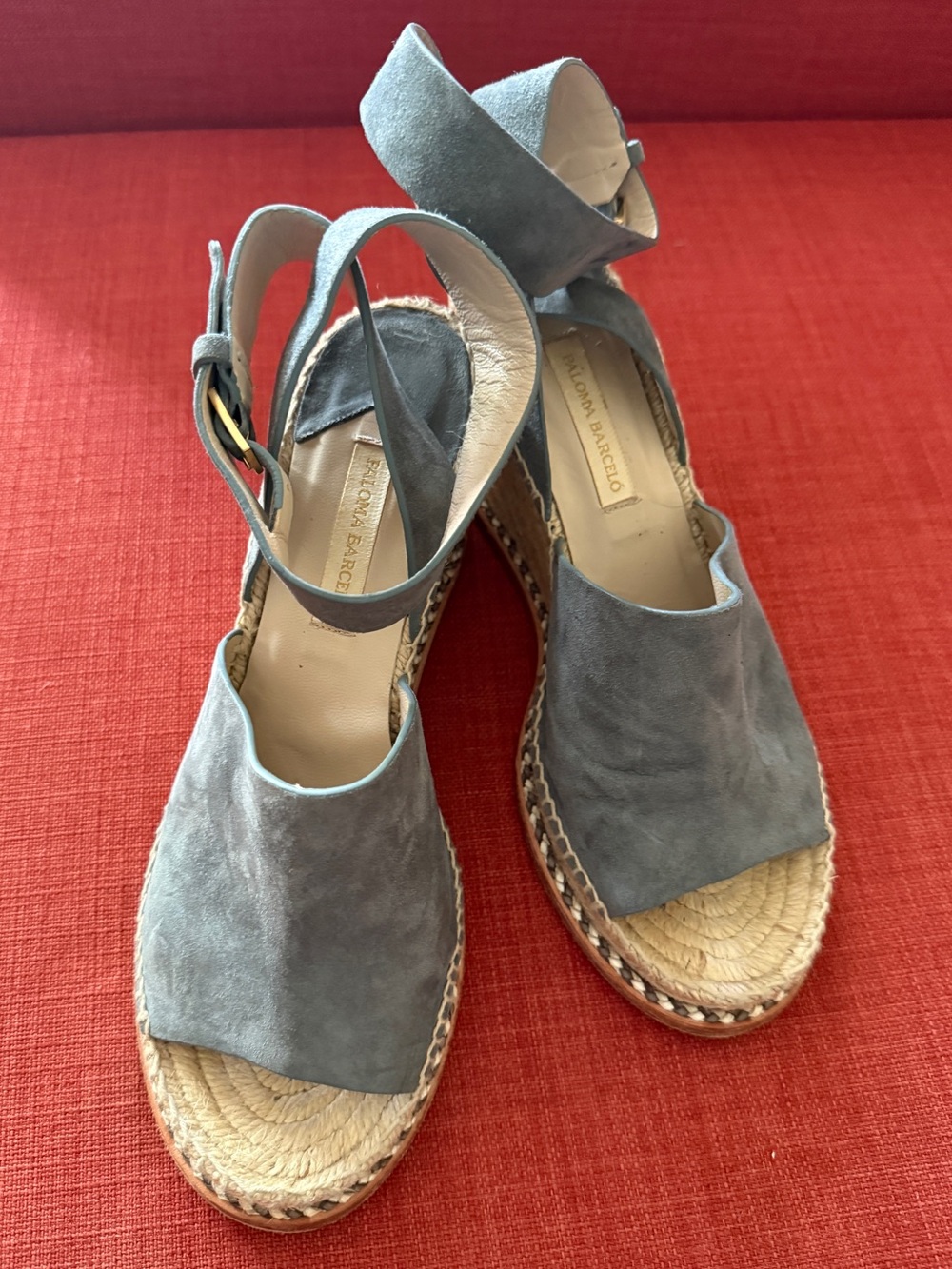 Paloma Barcelo Suede Espadrille Wedge Sandals, 39
